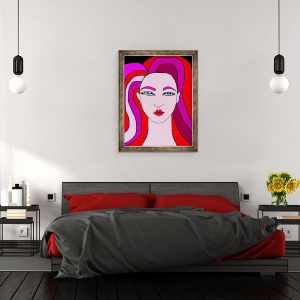 Tablou inramat - Daisy de Villeneuve - Doamna Roz, 60 x 80 cm - Img 3