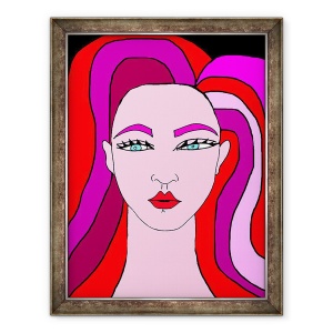 Tablou inramat - Daisy de Villeneuve - Doamna Roz, 70 x 90 cm