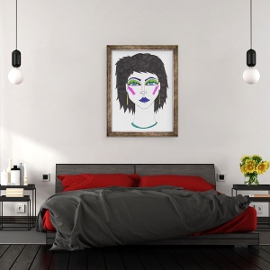 Tablou inramat - Daisy de Villeneuve - Fata cu ochi albastri, 70 x 90 cm - Img 3