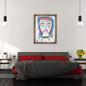 Tablou inramat - Daisy de Villeneuve - Music, 60 x 80 cm - Img 3