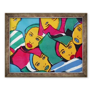 Tablou inramat - Daisy de Villeneuve - Palarii & Fete, 70 x 90 cm
