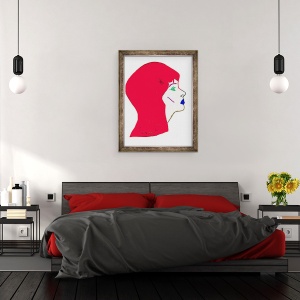 Tablou inramat - Daisy de Villeneuve - Red Cap, 70 x 90 cm - Img 3