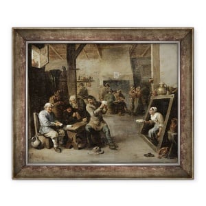 Tablou inramat - David Teniers the Younger - Jucatorii de carti, 50 x 60 cm