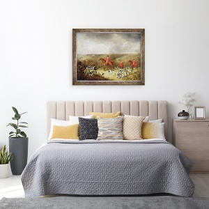 Tablou inramat - Dean I Wolstenholme - Lordul Glamis si staghounds sale, 60 x 80 cm - Img 3