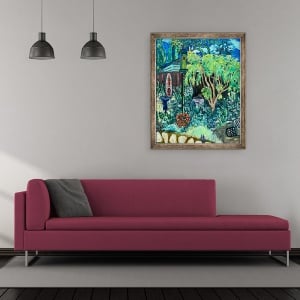 Tablou inramat - Deborah Eve Alastra - Vedere spre gradina, 2020, 50 x 60 cm - Img 2