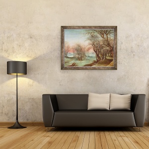 Tablou inramat - Denys van Alsloot - Peisaj iarna, 70 x 90 cm - Img 2
