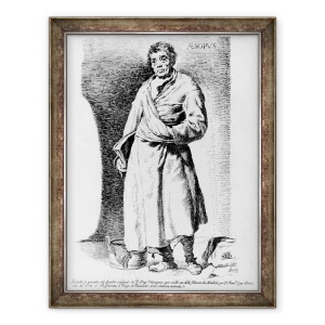 Tablou inramat - Diego Rodriguez de Silva y Velazquez - Aesop, imprimare realizata de Francisco de Goya y Lucientes, 70 x 90 cm