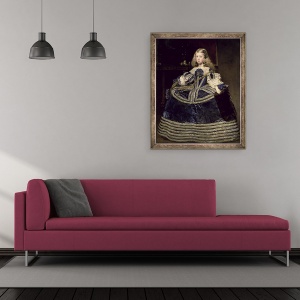 Tablou inramat - Diego Rodriguez de Silva y Velazquez - Infanta Margarita Teresa intr-o rochie albastra, 50 x 60 cm - Img 2