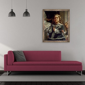 Tablou inramat - Diego Rodriguez de Silva y Velazquez - Las Meninas sau Familia lui Filip al IV-lea, detaliu I, 50 x 60 cm - Img 2
