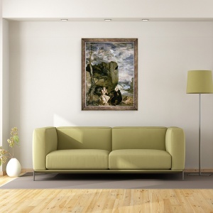 Tablou inramat - Diego Rodriguez de Silva y Velazquez - Sfantul Anton Abatele si Sfantul Pavel Pustnic, 70 x 90 cm - Img 2