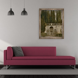 Tablou inramat - Diego Rodriguez de Silva y Velazquez - Vedere la Gradinile Vilei Medici din Roma, 50 x 60 cm - Img 2