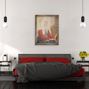 Tablou inramat - Domenico Ghirlandaio - Detaliu al unei femei din Moartea Sf. Fina, 70 x 90 cm - Img 3