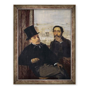 Tablou inramat - Edgar Degas - Autoportret Cu Evariste de Valernes 1816-96 c.1865, 70 x 90 cm