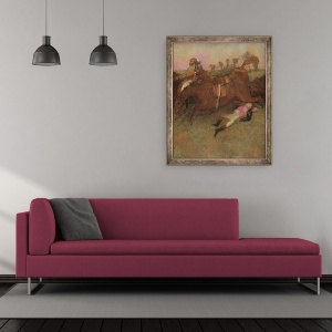 Tablou inramat - Edgar Degas - Scena din Steeplechase - Jockeyul cazut, 50 x 60 cm - Img 2