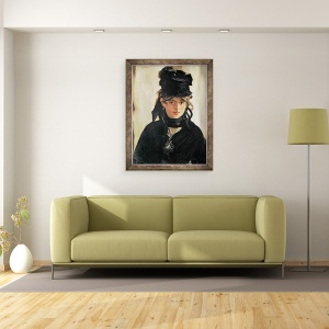 Tablou inramat - Edouard Manet - Berthe Morisot cu Buchet de Violete, 70 x 90 cm - Img 2