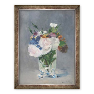 Tablou inramat - Edouard Manet - Flori intr-o vaza de cristal, 60 x 80 cm