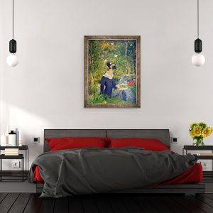 Tablou inramat - Edouard Manet - Tanara femeie la intrarea in Gradina Bellevue Marguerite, 60 x 80 cm - Img 3