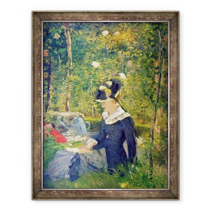 Tablou inramat - Edouard Manet - Tanara femeie la intrarea in Gradina Bellevue Marguerite, 70 x 90 cm