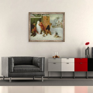 Tablou inramat - Edward Charles Barnes - Omul de zapada, 50 x 60 cm - Img 2