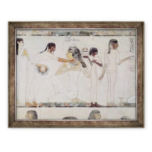 Tablou inramat - Egyptian 18th Dynasty - Toaleta Nobilelor, din mormantul lui Rekhmire, vizirul lui Tuthmosis III si Amenhotep II, 60 x 80 cm