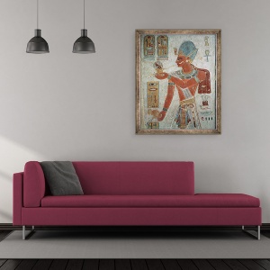 Tablou inramat - Egyptian 19th Dynasty - Ramses III c.1184-1153 i.Hr. in rochie de lupta, de la mormantul lui Ramses III, 50 x 60 cm - Img 2