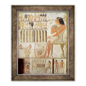 Tablou inramat - Egyptian 5th Dynasty - Decedat in fata unui tabel de produse alimentare, egiptean, 70 x 85 cm
