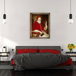 Tablou inramat - El Domenico Theotocopuli Greco - Portretul Papei Pius al V-lea 1504-1572, 70 x 90 cm - Img 3