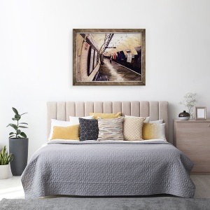 Tablou inramat - Ellen Golla - Asteptare pentru un tren merge spre sud, 60 x 80 cm - Img 3