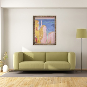 Tablou inramat - Emile Bernard - Stancile din Yport, 70 x 90 cm - Img 2