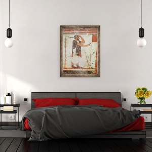 Tablou inramat - Etruscan - Preotul face un gest ritual, din Mormantul Augurilor, 60 x 80 cm - Img 3