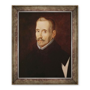 Tablou inramat - Eugenio Caxes, - Portretul lui Lope Felix de Vega Carpio 1562-1635 ulei pe panza, 50 x 60 cm