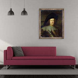 Tablou inramat - Felice Marie Ferdinand Storelli - Portretul lui Charles de Schomberg 1600-56 Conte de Nanteuil si Duce de Halluin, 50 x 60 cm - Img 2