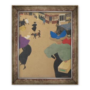 Tablou inramat - Felix Edouard Vallotton - Scene Street in Paris Coin de rue à Paris, 70 x 85 cm