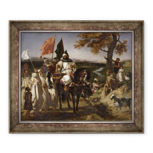 Tablou inramat - Ferdinand Victor Eugene Delacroix - Caid marocan, 50 x 60 cm