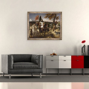 Tablou inramat - Ferdinand Victor Eugene Delacroix - Caid marocan, 50 x 60 cm - Img 2