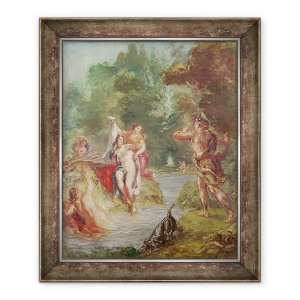 Tablou inramat - Ferdinand Victor Eugene Delacroix - Cele patru anotimpuri, vara - Diana si Actaeon, 50 x 60 cm