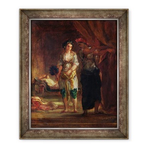 Tablou inramat - Ferdinand Victor Eugene Delacroix - Interiorul unui harem in Oran, 50 x 60 cm