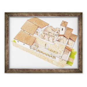 Tablou inramat - Fernando Aznar Cenamor - San Millan de la Cogolla. Manastirea Suso. La Rioja, 70 x 90 cm