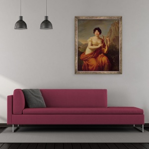 Tablou inramat - Firmin Massot - Madame de Stael ca Corinne, 50 x 60 cm - Img 2