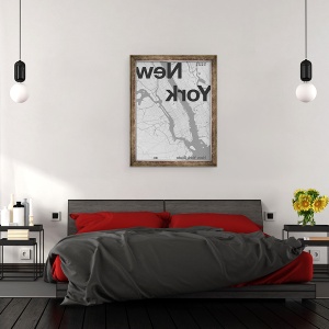 Tablou inramat - Florent Bodart - Harta minimala din New York, 70 x 90 cm - Img 3