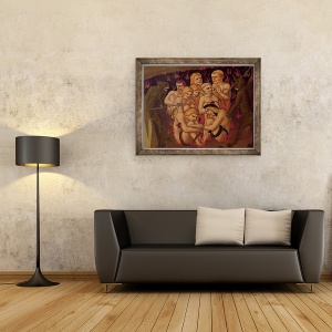 Tablou inramat - Fra Angelico - Judecata de Apoi, detaliu al blestematilor din iad, 70 x 90 cm - Img 2