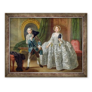Tablou inramat - Francis Hayman - David Garrick si doamna Pritchard in Sotul suspicios de Benjamin Hoadley 1676-1761 1747, 60 x 80 cm