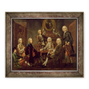 Tablou inramat - Francis Hayman - Portretul unui grup de domni, cu artistul, 70 x 85 cm