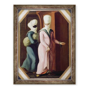 Tablou inramat - Francis Smith - O doamna turca merge cu sclavul ei la baie, 60 x 80 cm