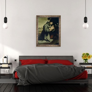Tablou inramat - Francisco de Zurbaran - Sfantul Anton de Padova, 60 x 80 cm - Img 3