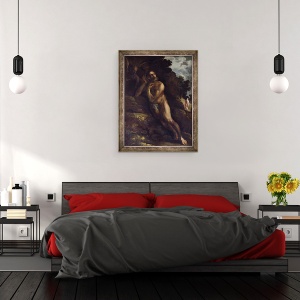 Tablou inramat - Francisco Herrera - Iov ispitit de Diavol, 60 x 80 cm - Img 3