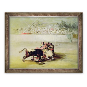 Tablou inramat - Francisco Jose de Goya y Lucientes - Caderea unui Picador de la calul sau sub un taur, 70 x 90 cm