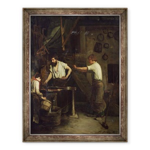 Tablou inramat - Francois Bonvin - Fierarii, Memoria lui Treport, 60 x 80 cm
