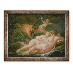 Tablou inramat - Francois Boucher - Pan si Syrinx, 70 x 90 cm