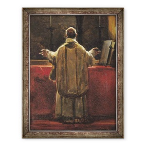 Tablou inramat - Francois-Marius Granet - Preot la altar, 70 x 90 cm